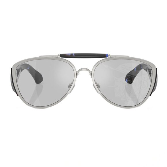 NEW BURBERRY AVIATOR SILVER MEN BE3161 1005/69 SUNGLASSES BE3161 100569  EYEWEAR - Picture 2 of 3